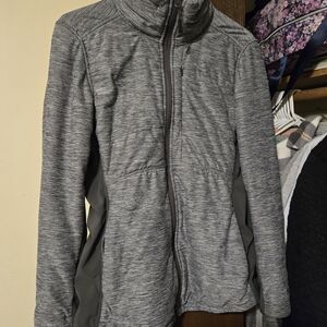 The North Face Women's Size Medium Gray Black Insulated Jacket Coat Hidden Hood